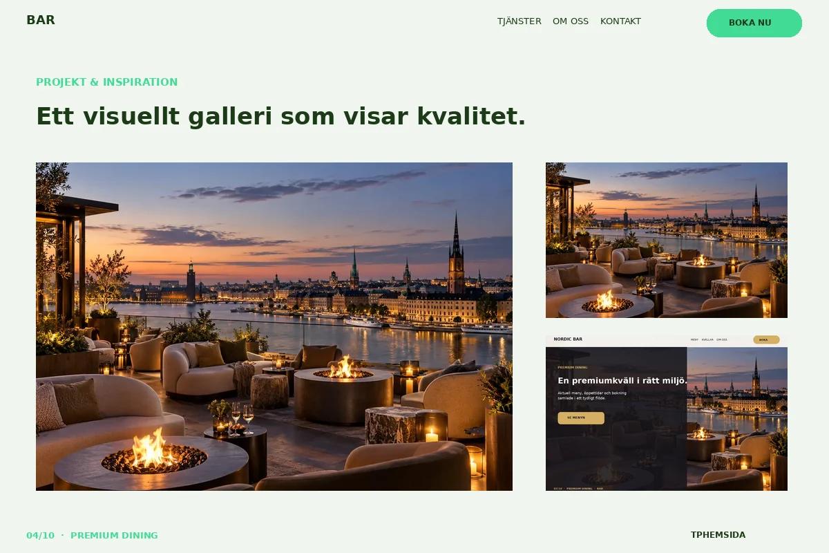 Premium Dining – Projekt för bar