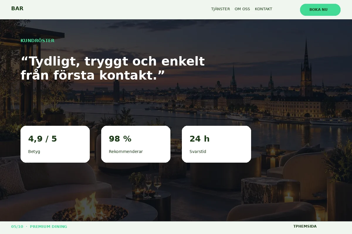 Premium Dining – Kundröster för bar