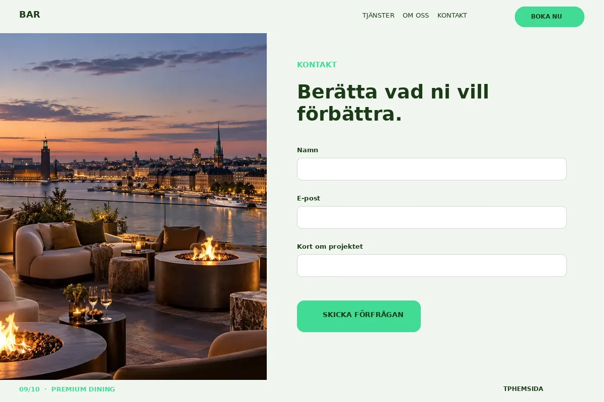 Premium Dining – Kontakt för bar