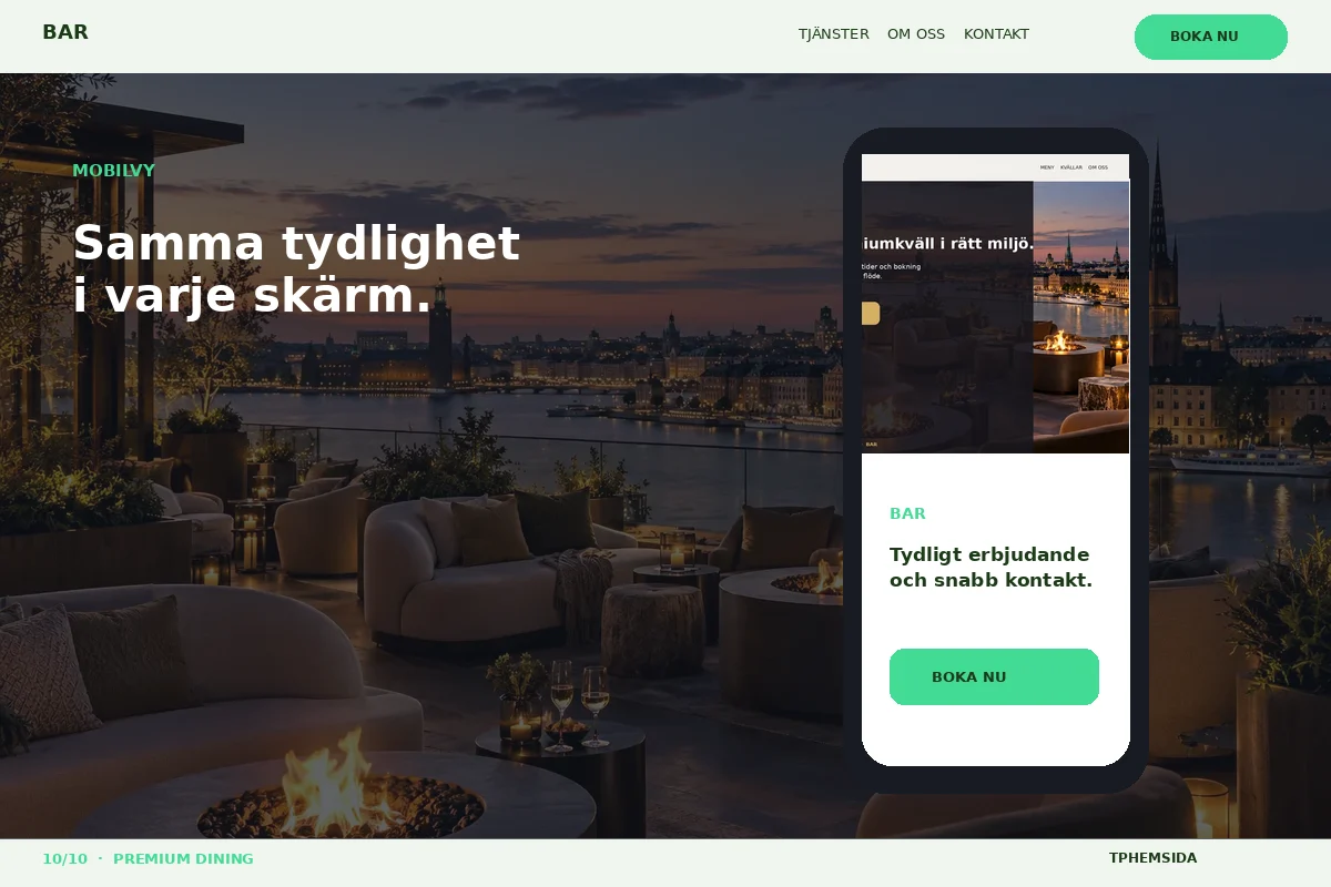 Premium Dining – Mobilvy för bar