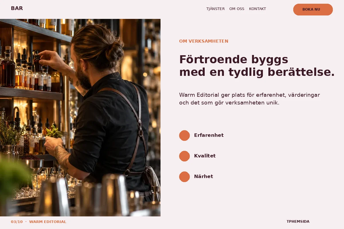 Warm Editorial – Om företaget för bar