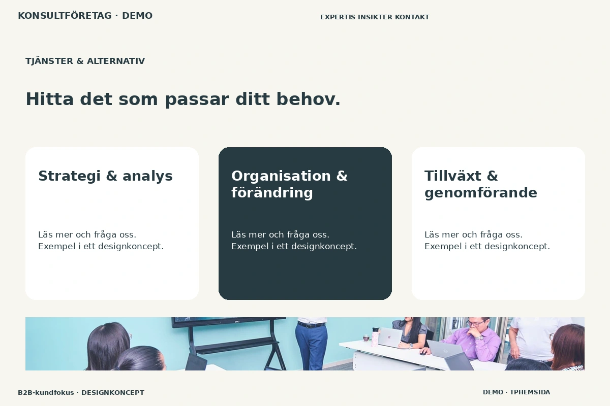 B2B-kundfokus – Tjänster & alternativ för konsultföretag