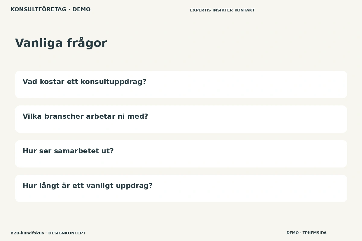 B2B-kundfokus – Vanliga frågor för konsultföretag