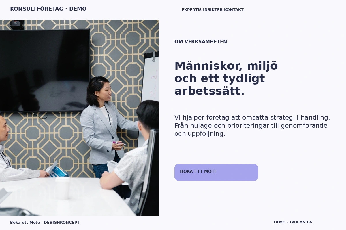 Boka ett Möte – Om verksamheten för konsultföretag