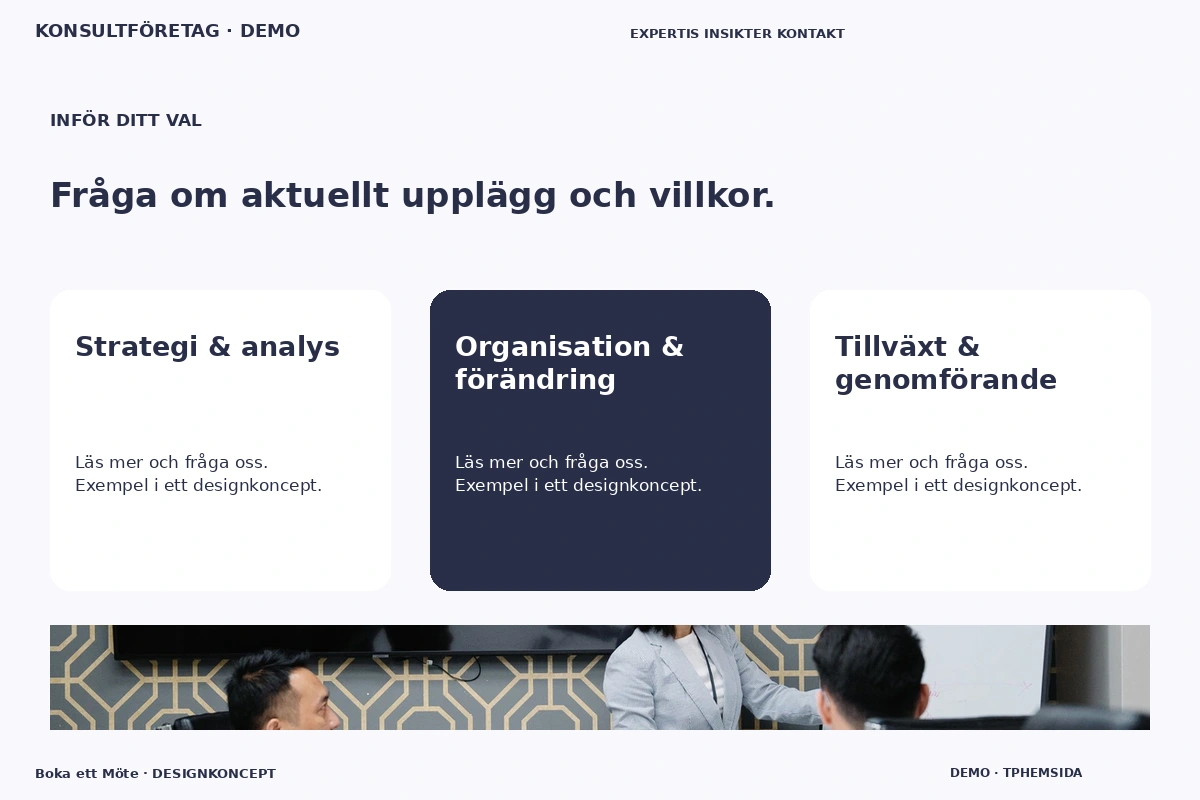 Boka ett Möte – Alternativ & villkor för konsultföretag