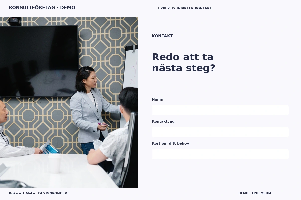 Boka ett Möte – Kontakt för konsultföretag