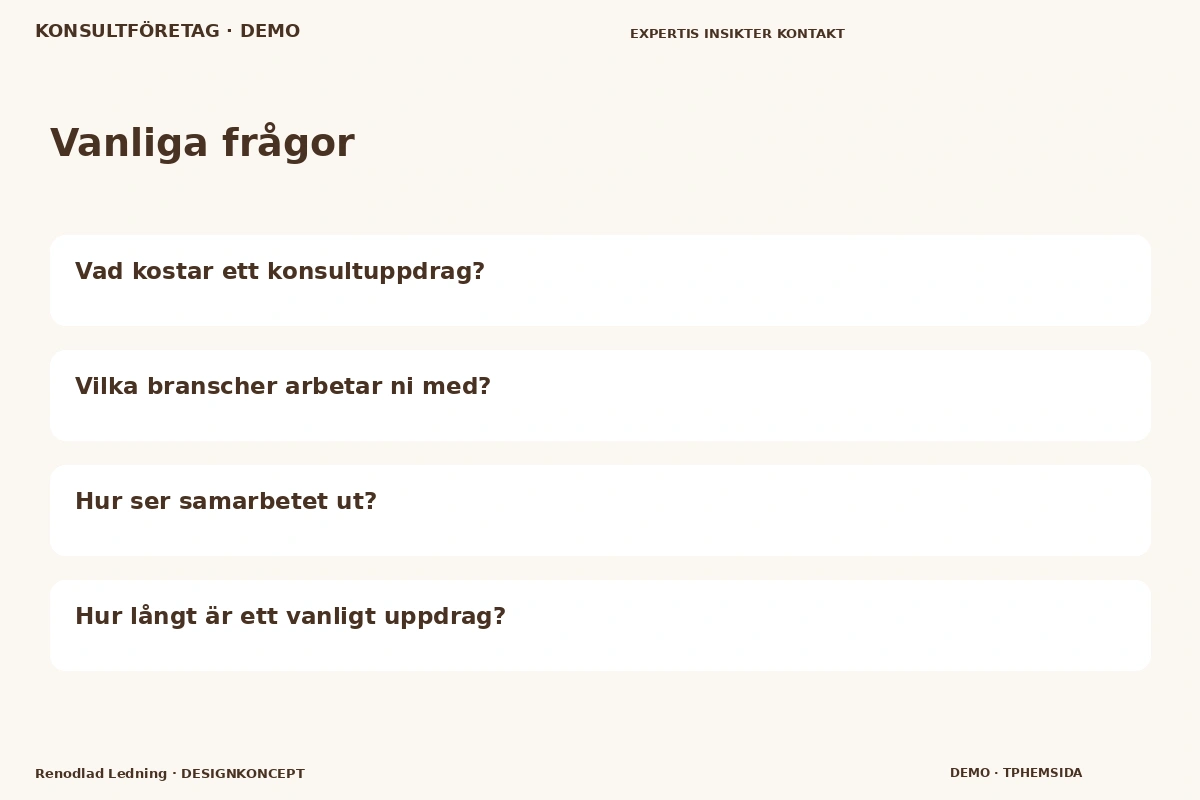 Renodlad Ledning – Vanliga frågor för konsultföretag