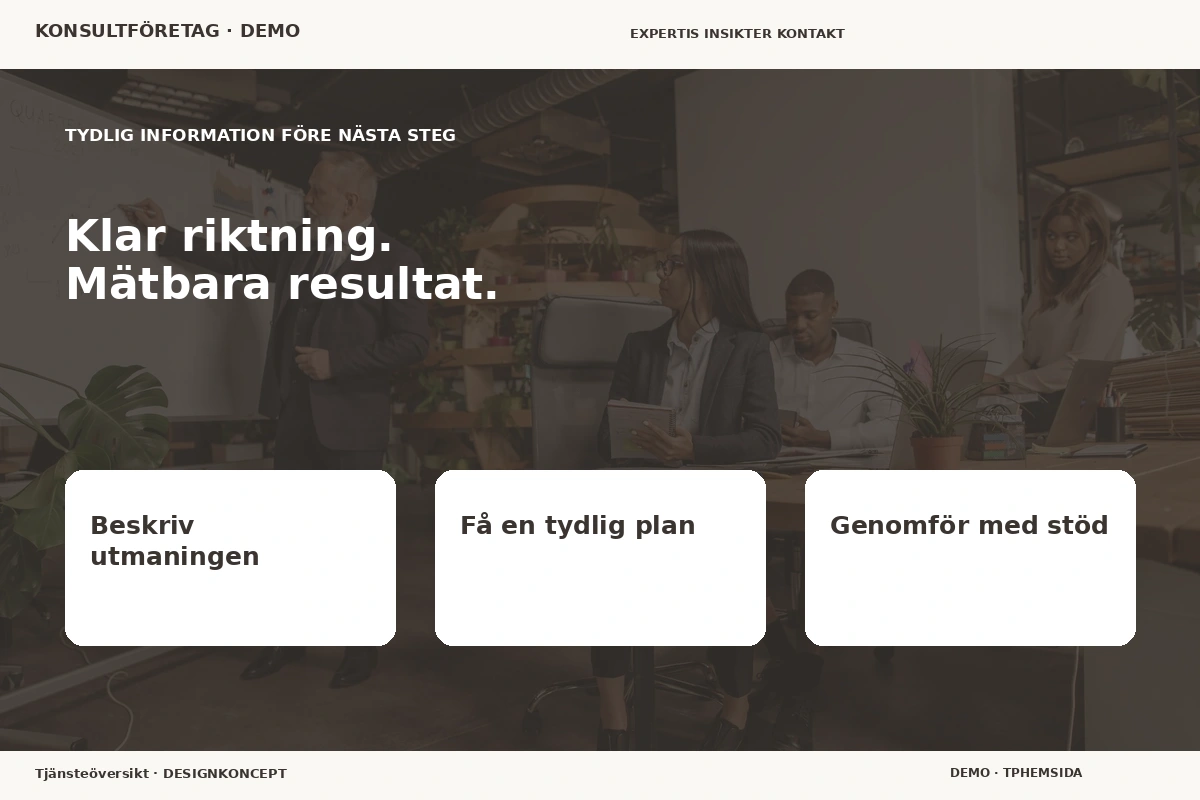 Tjänsteöversikt – Inför ditt val för konsultföretag
