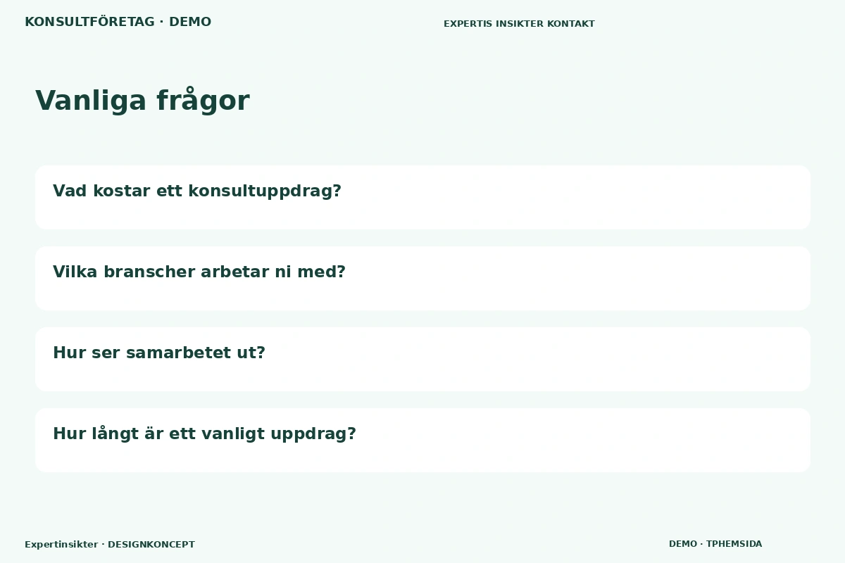 Expertinsikter – Vanliga frågor för konsultföretag
