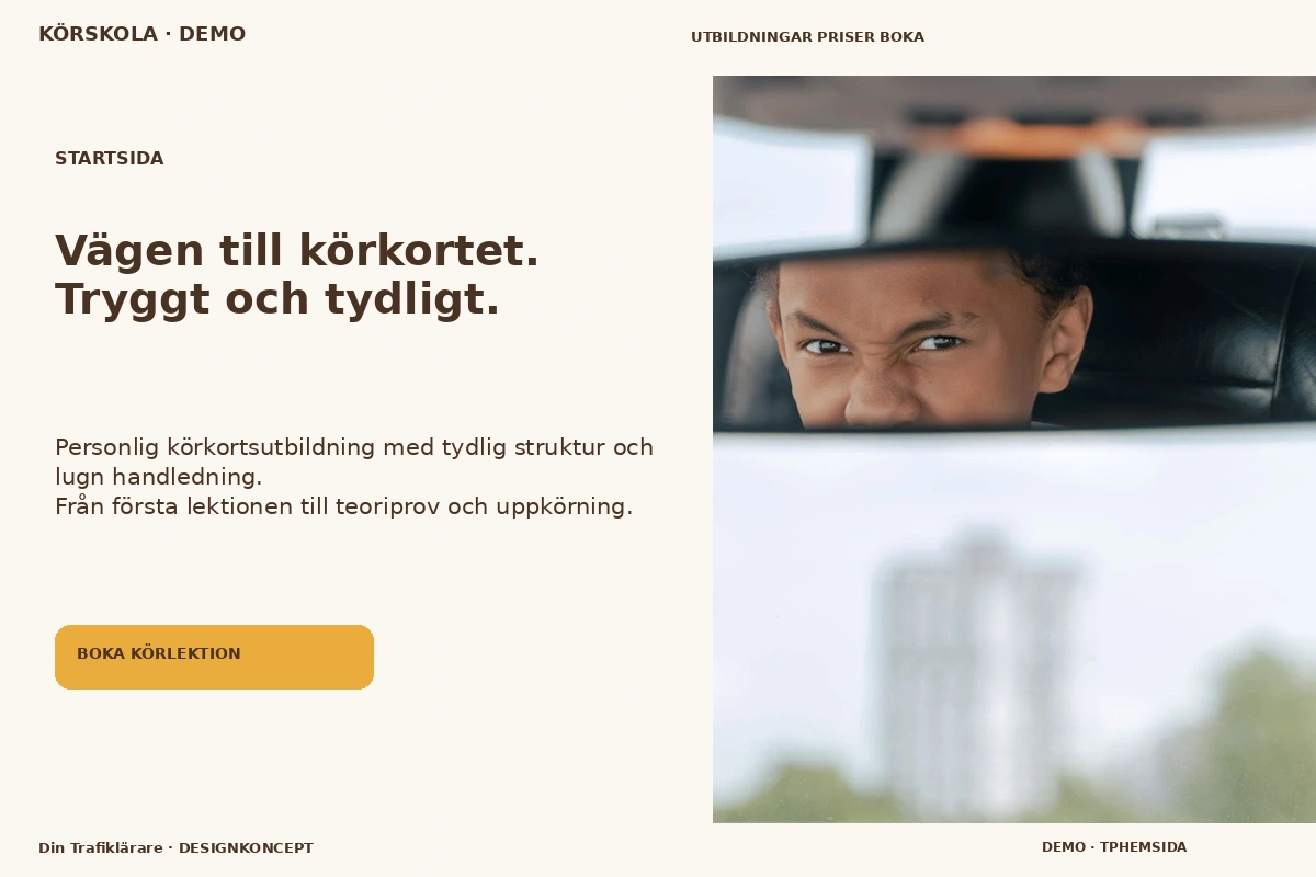 Din Trafiklärare – Startsida för körskola