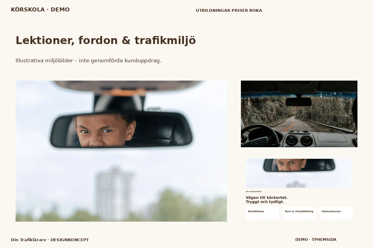 Din Trafiklärare – Lektioner, fordon & trafikmiljö för körskola