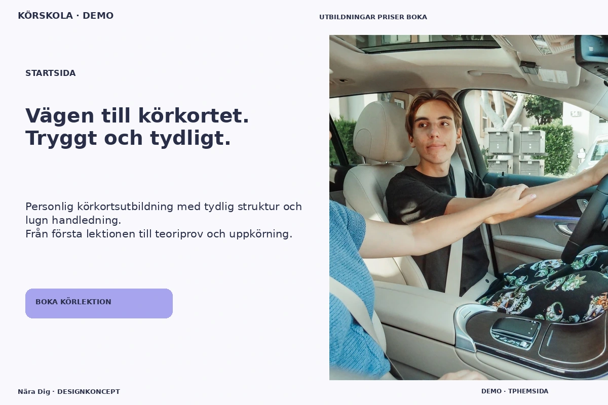 Nära Dig – Startsida för körskola