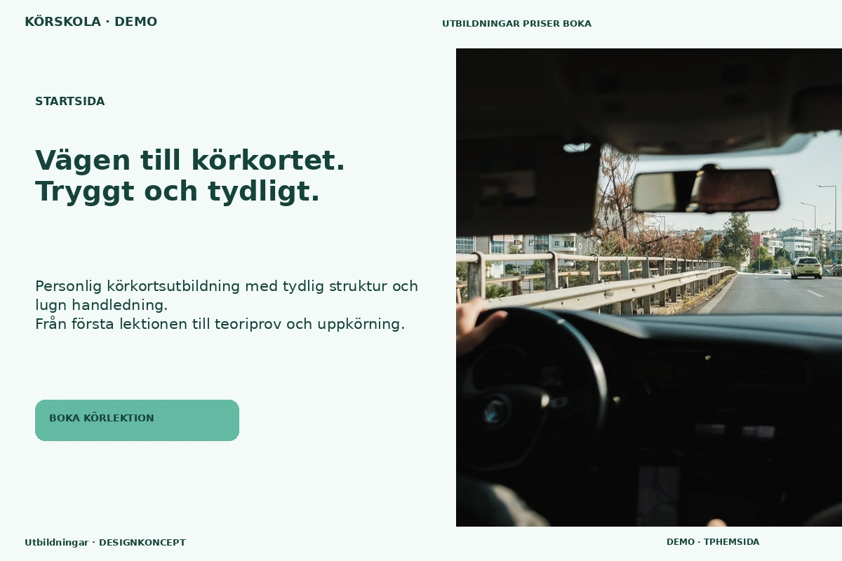 Utbildningar – Startsida för körskola