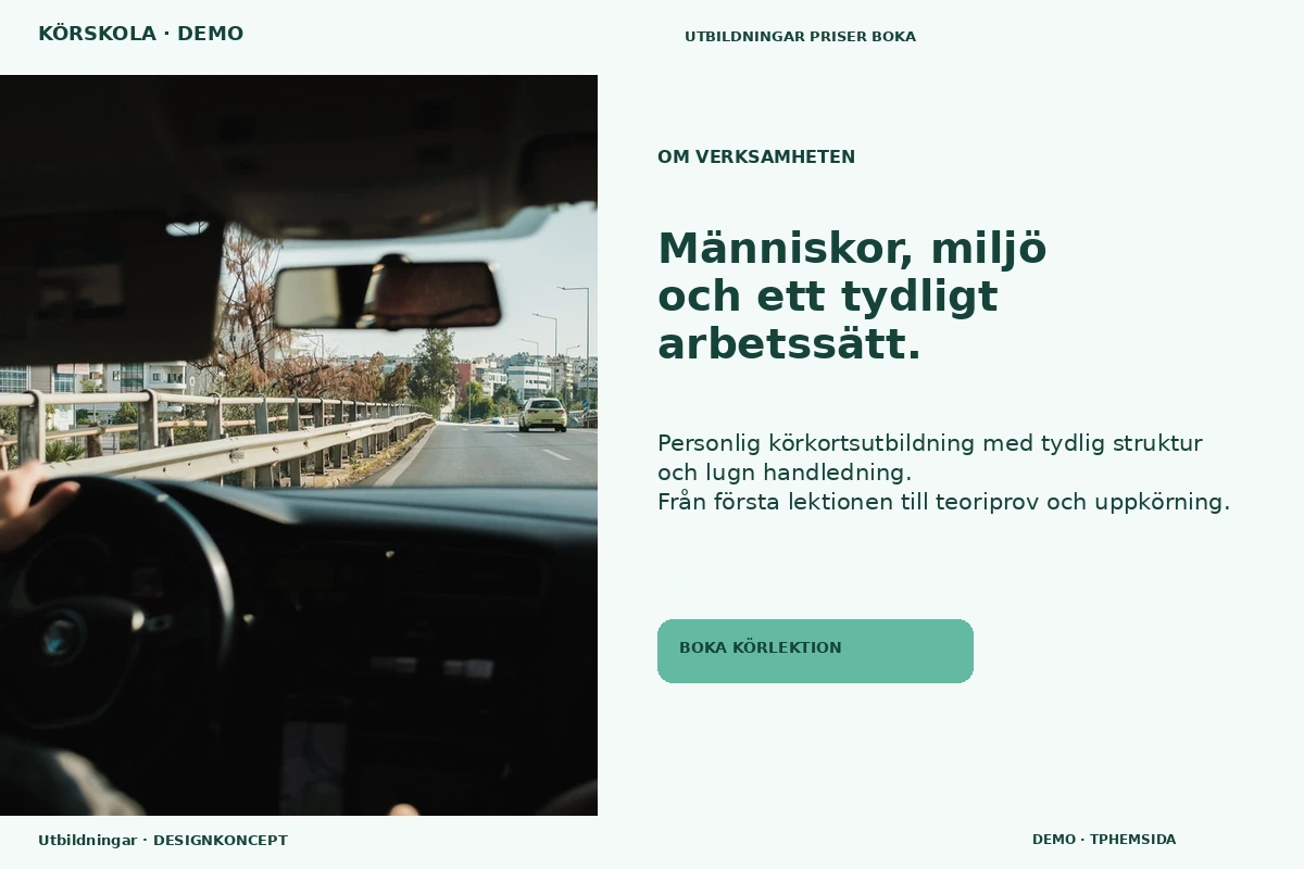 Utbildningar – Om verksamheten för körskola