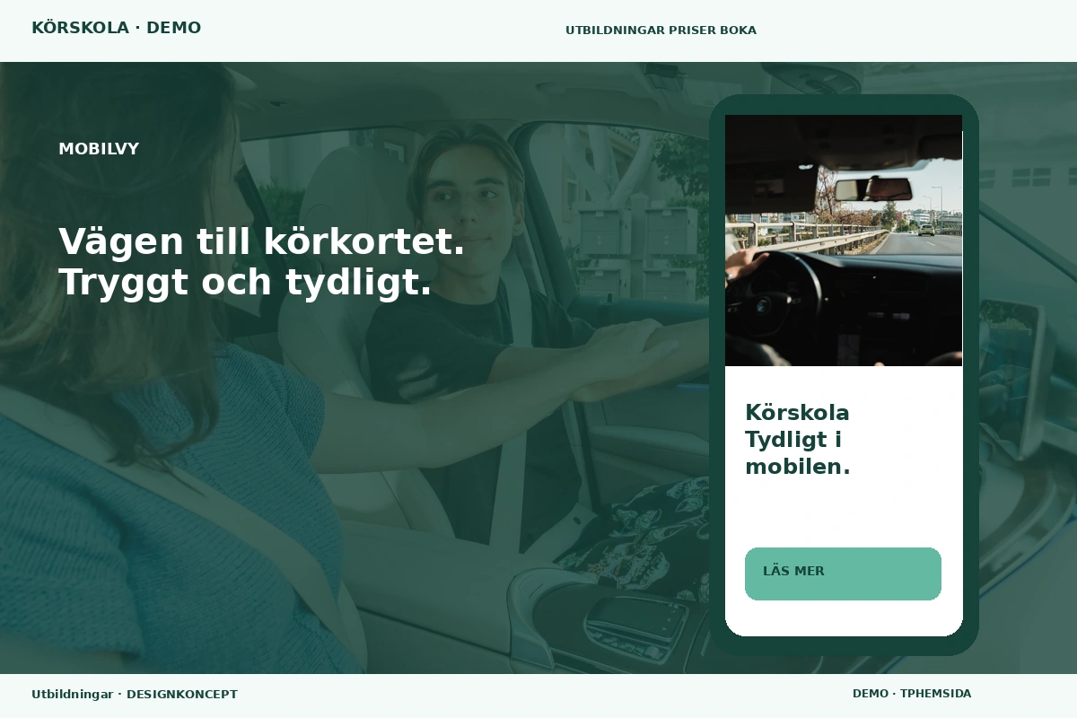 Utbildningar – Mobilvy för körskola