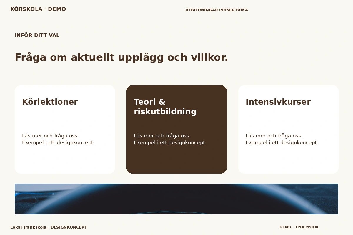 Lokal Trafikskola – Alternativ & villkor för körskola