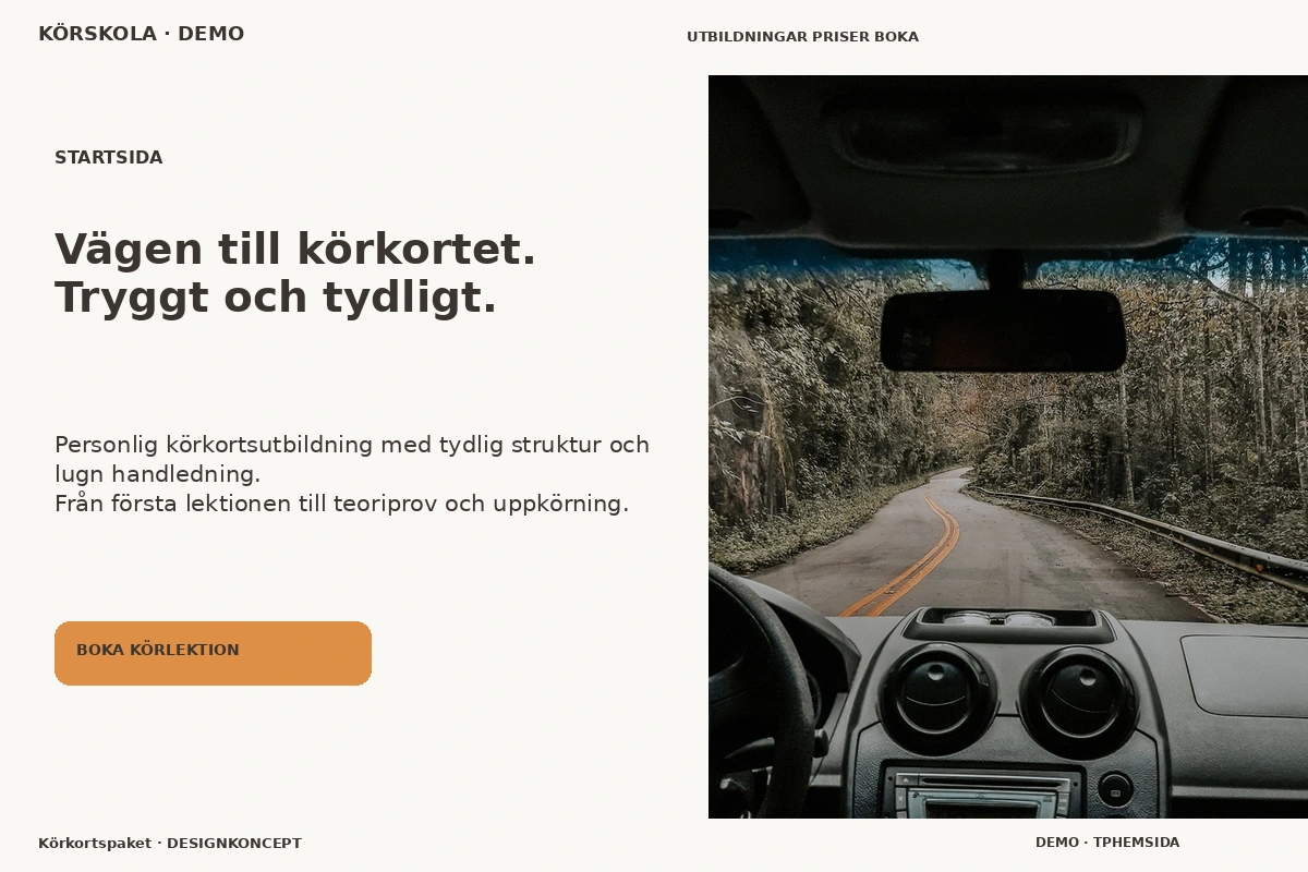Körkortspaket – Startsida för körskola