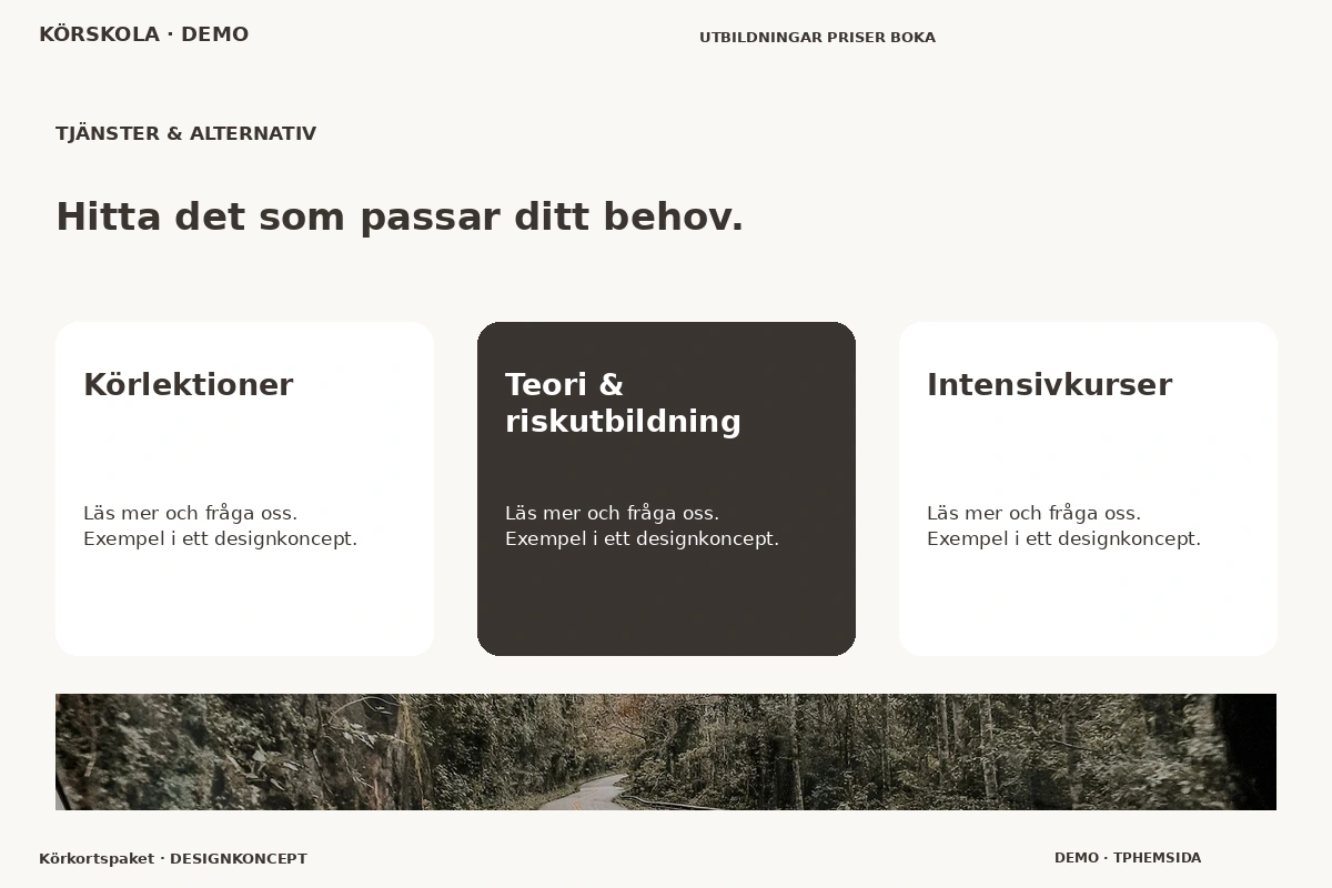 Körkortspaket – Tjänster & alternativ för körskola