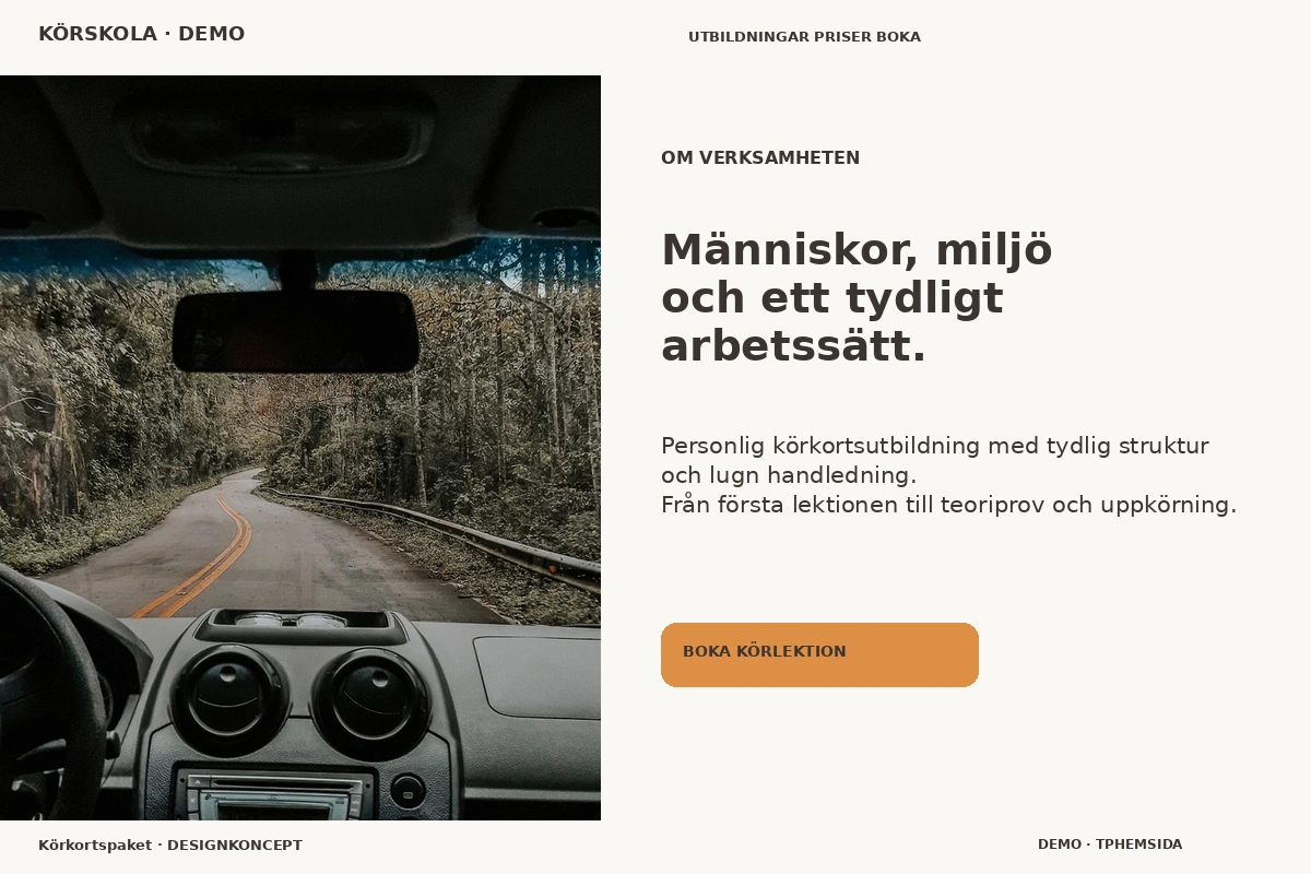 Körkortspaket – Om verksamheten för körskola