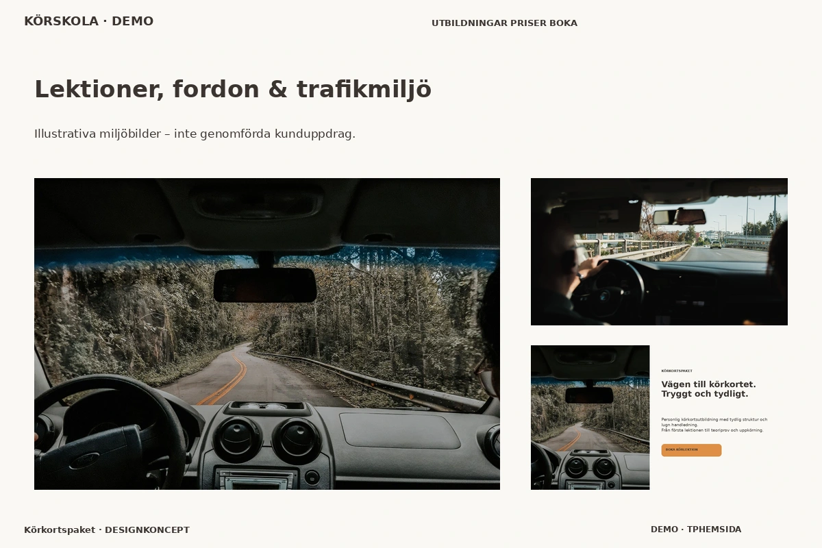 Körkortspaket – Lektioner, fordon & trafikmiljö för körskola