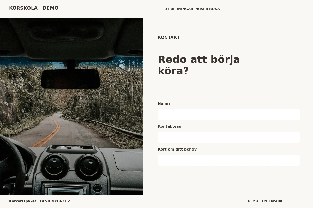Körkortspaket – Kontakt för körskola