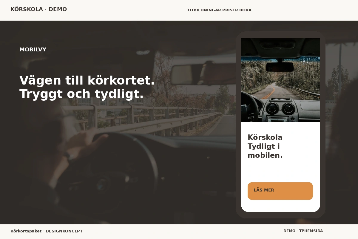 Körkortspaket – Mobilvy för körskola
