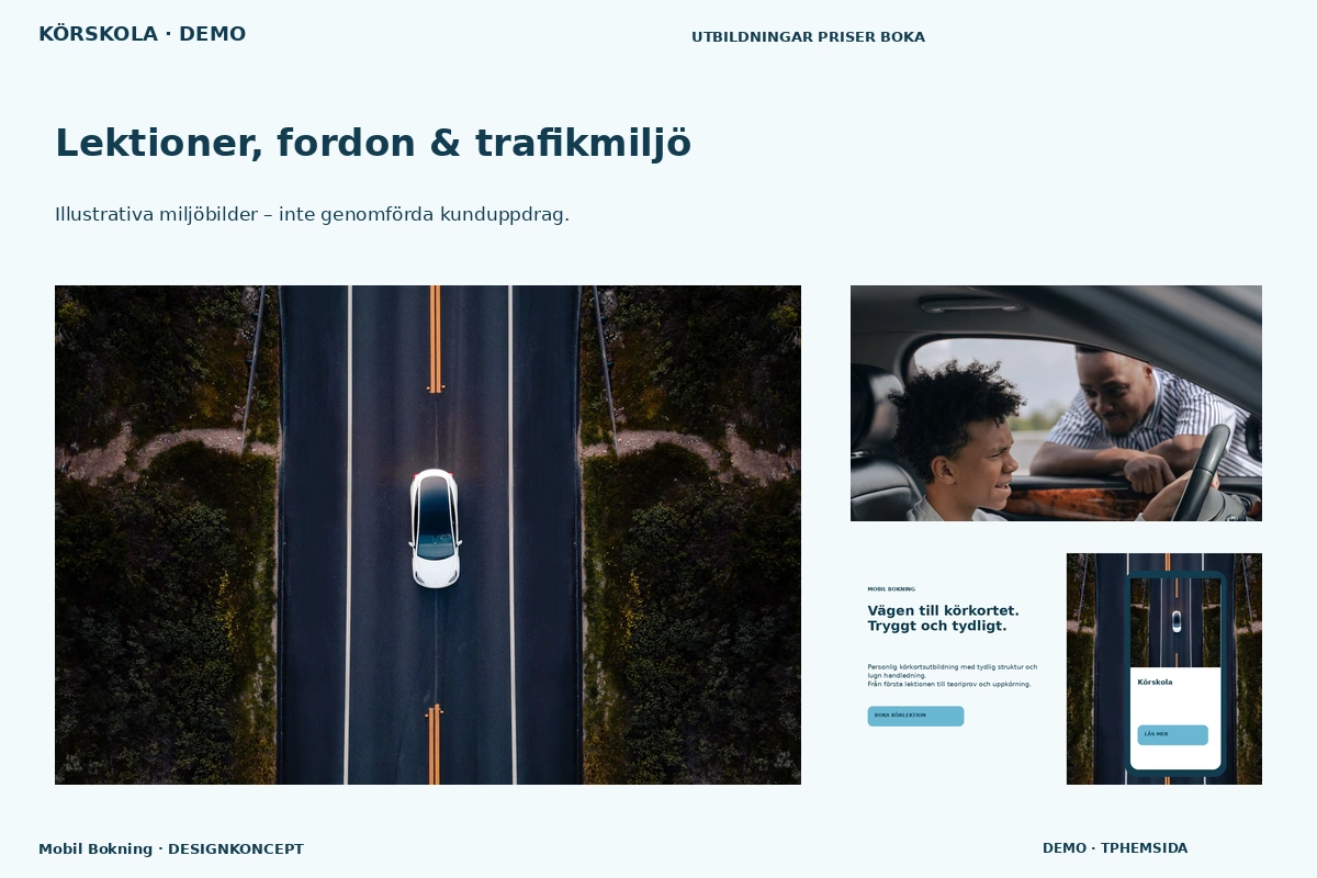 Mobil Bokning – Lektioner, fordon & trafikmiljö för körskola