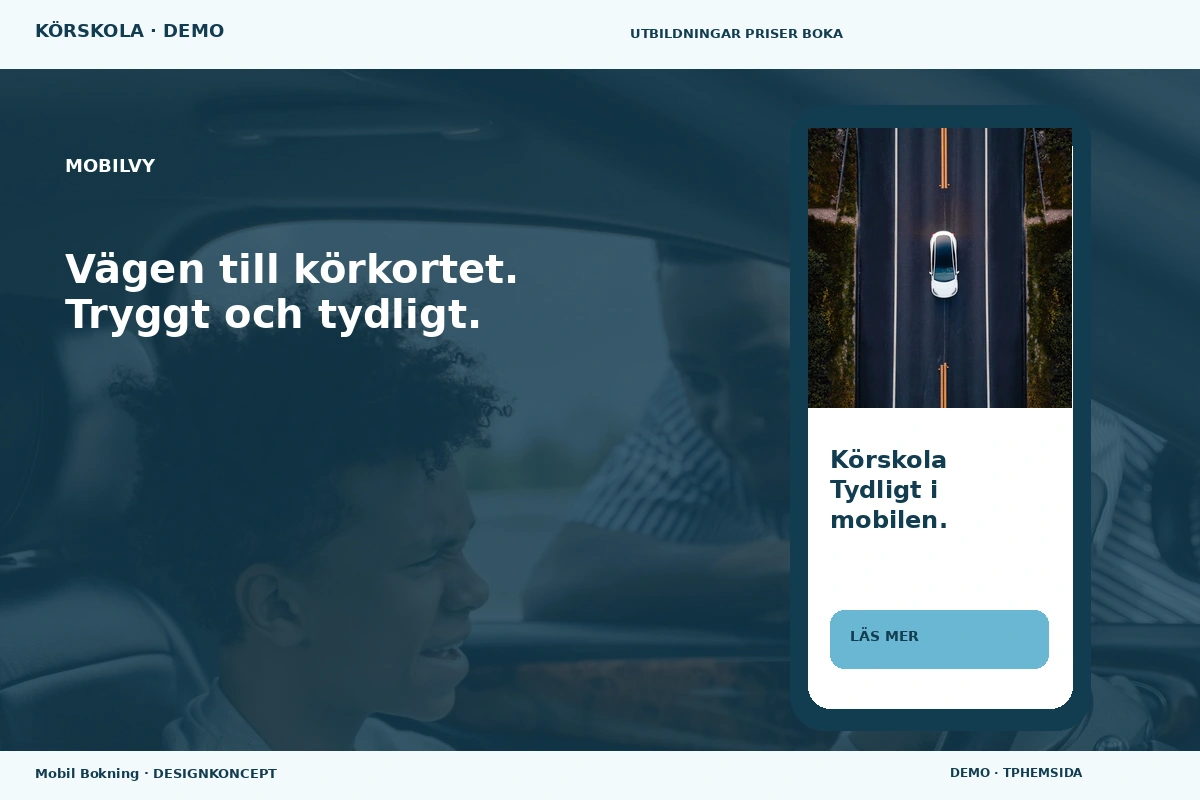Mobil Bokning – Mobilvy för körskola