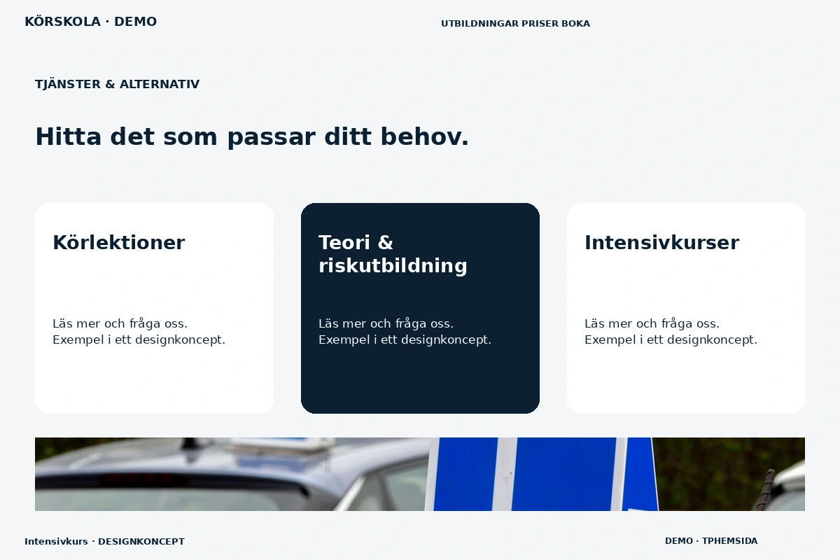 Intensivkurs – Tjänster & alternativ för körskola