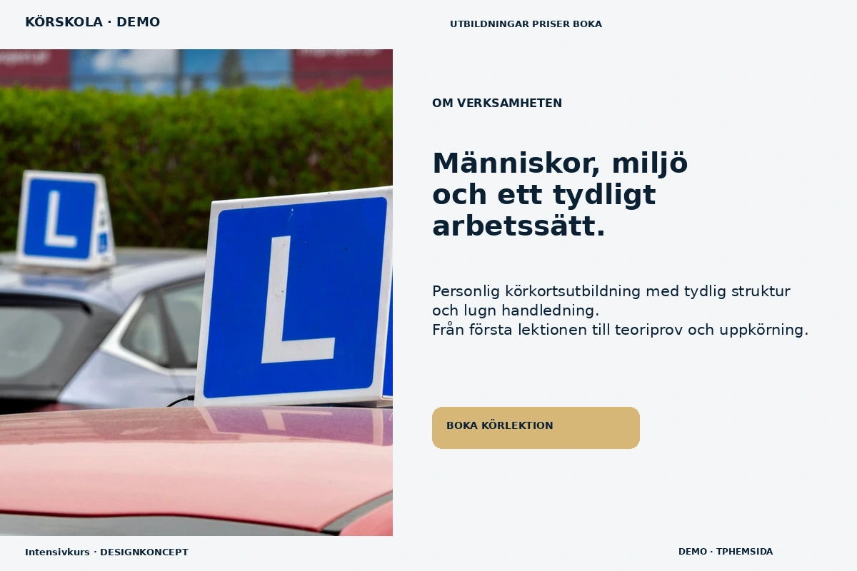 Intensivkurs – Om verksamheten för körskola