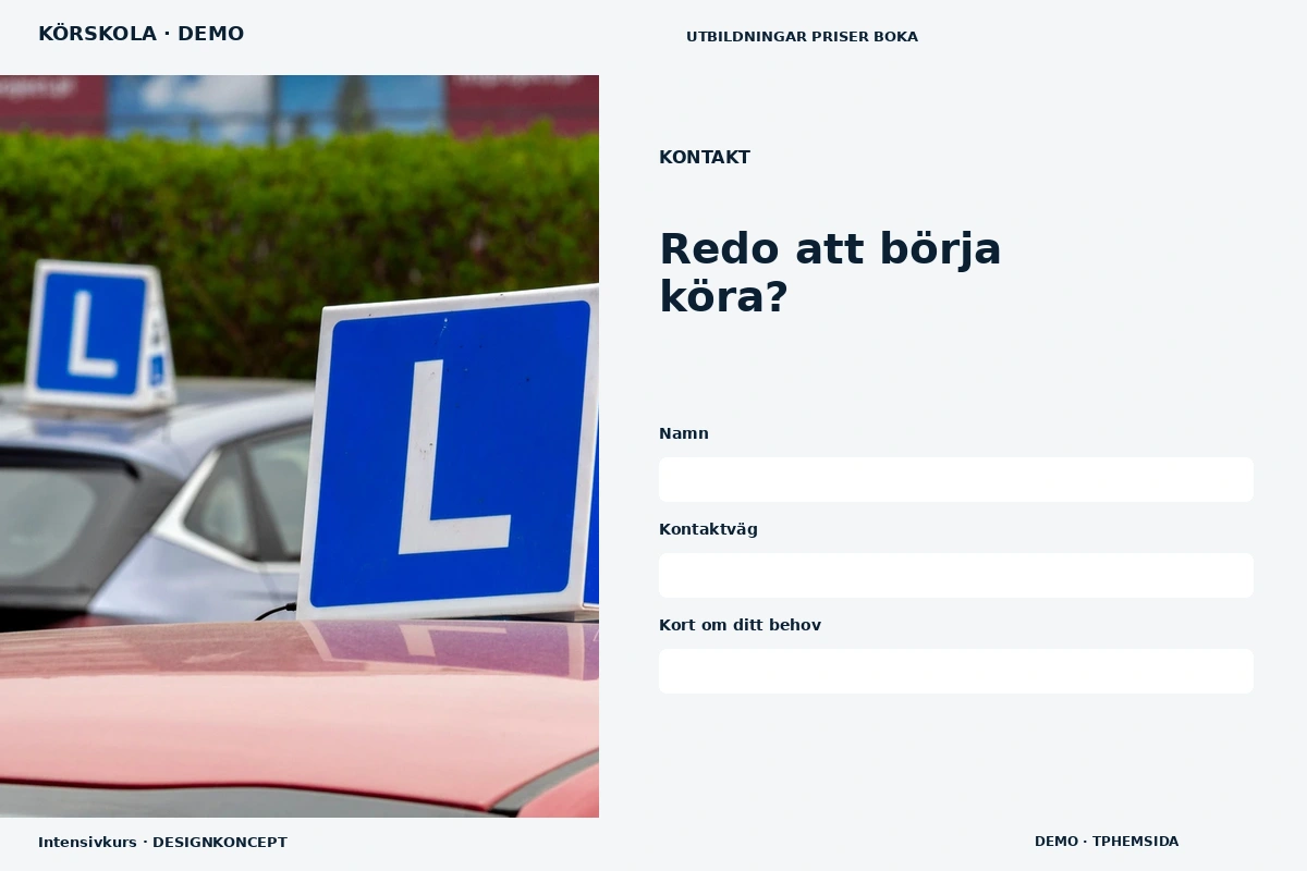 Intensivkurs – Kontakt för körskola