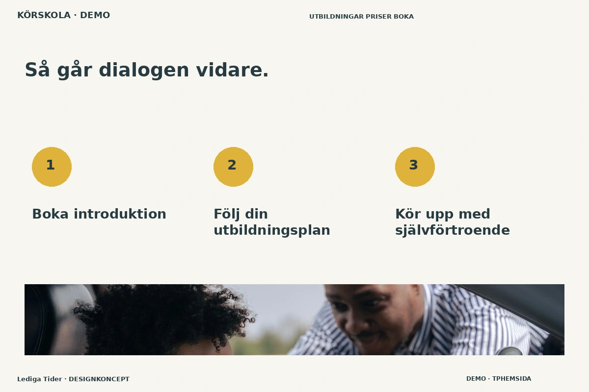 Lediga Tider – Så fungerar dialogen för körskola