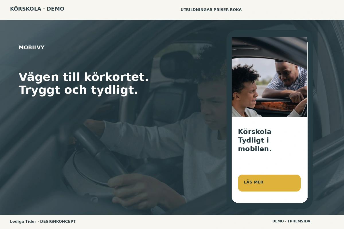 Lediga Tider – Mobilvy för körskola