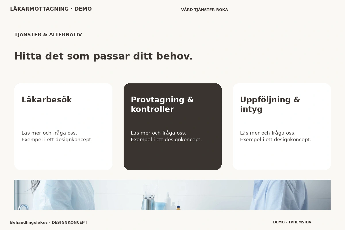 Behandlingsfokus – Tjänster & alternativ för läkarmottagning