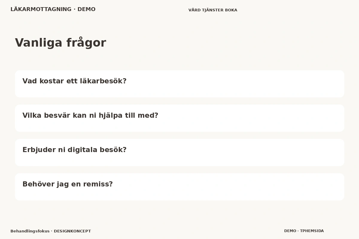 Behandlingsfokus – Vanliga frågor för läkarmottagning