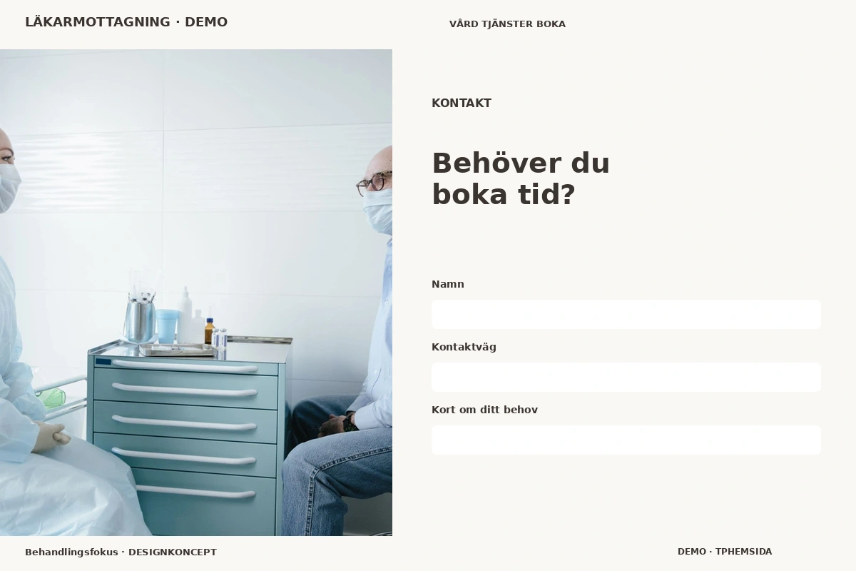 Behandlingsfokus – Kontakt för läkarmottagning