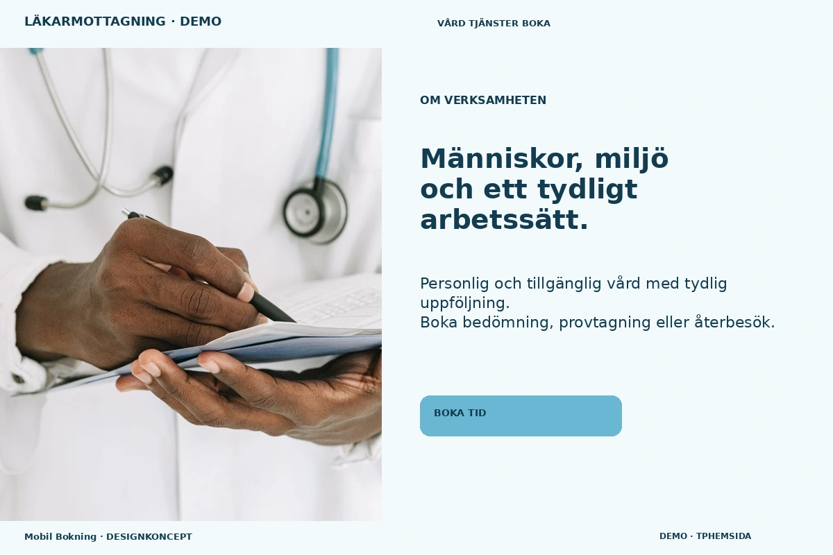 Mobil Bokning – Om verksamheten för läkarmottagning