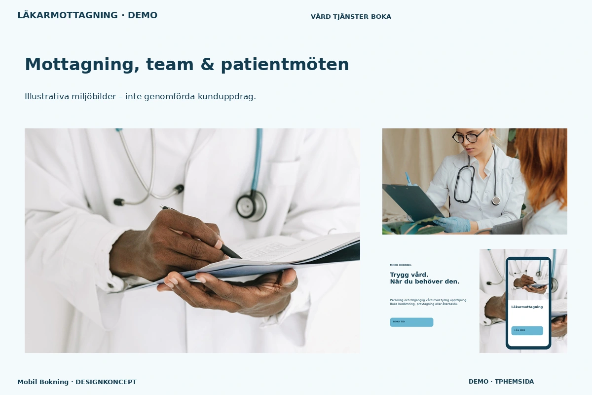 Mobil Bokning – Mottagning, team & patientmöten för läkarmottagning