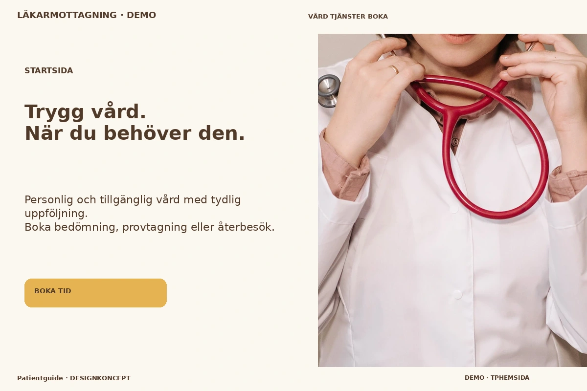 Patientguide – Startsida för läkarmottagning