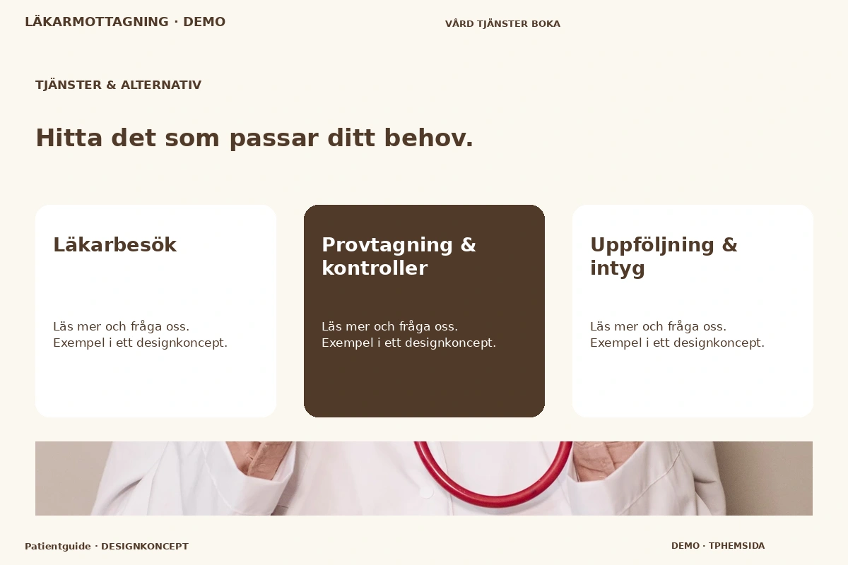 Patientguide – Tjänster & alternativ för läkarmottagning