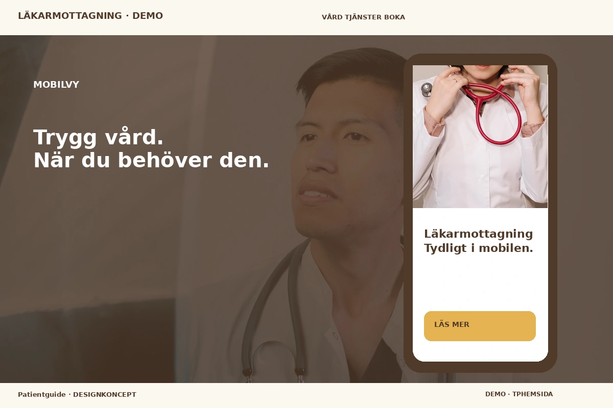 Patientguide – Mobilvy för läkarmottagning