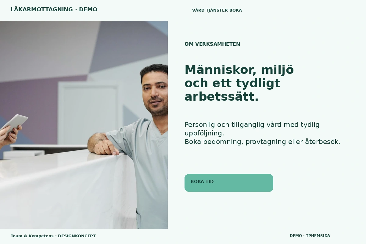 Team & Kompetens – Om verksamheten för läkarmottagning
