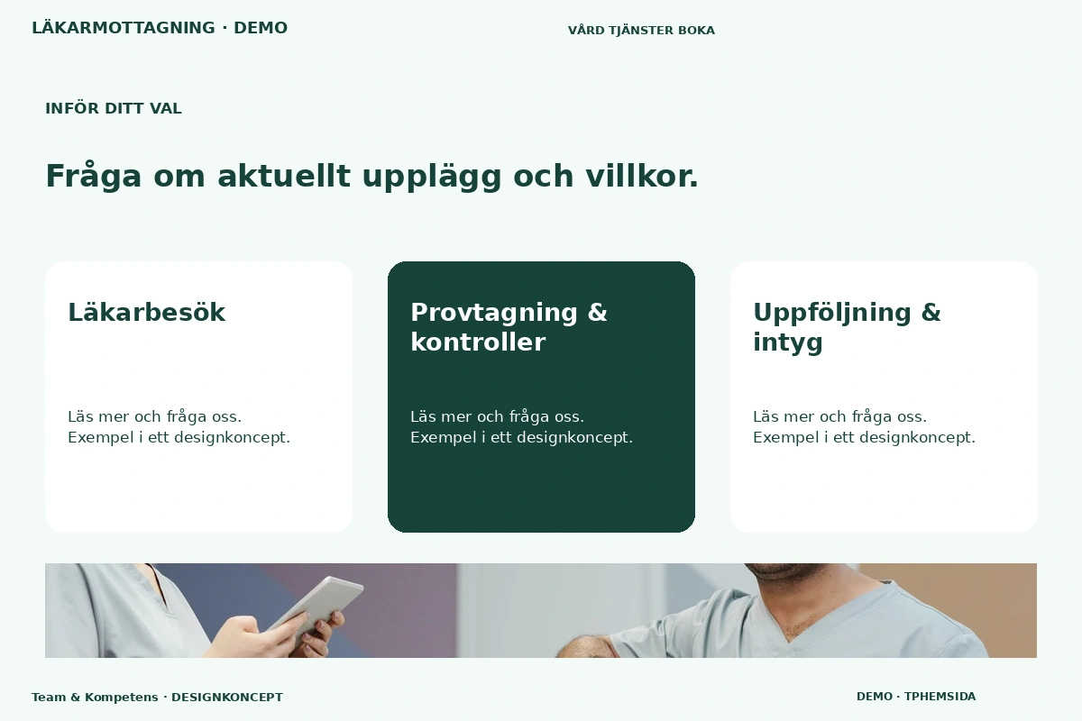 Team & Kompetens – Alternativ & villkor för läkarmottagning