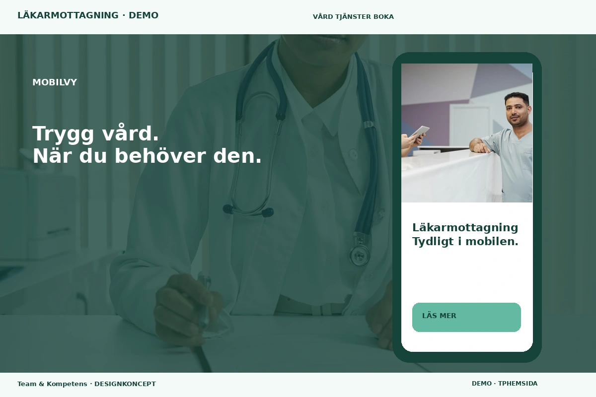 Team & Kompetens – Mobilvy för läkarmottagning
