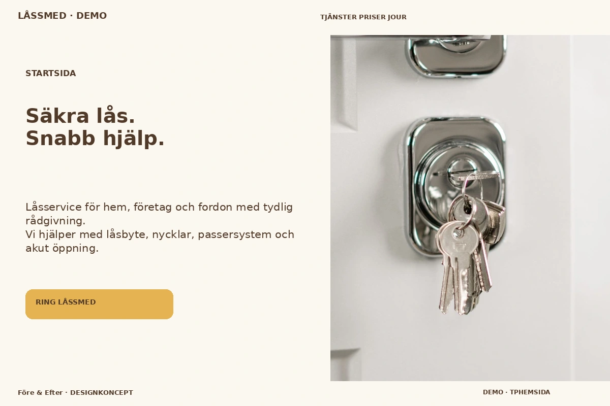 Före & Efter – Startsida för låssmed
