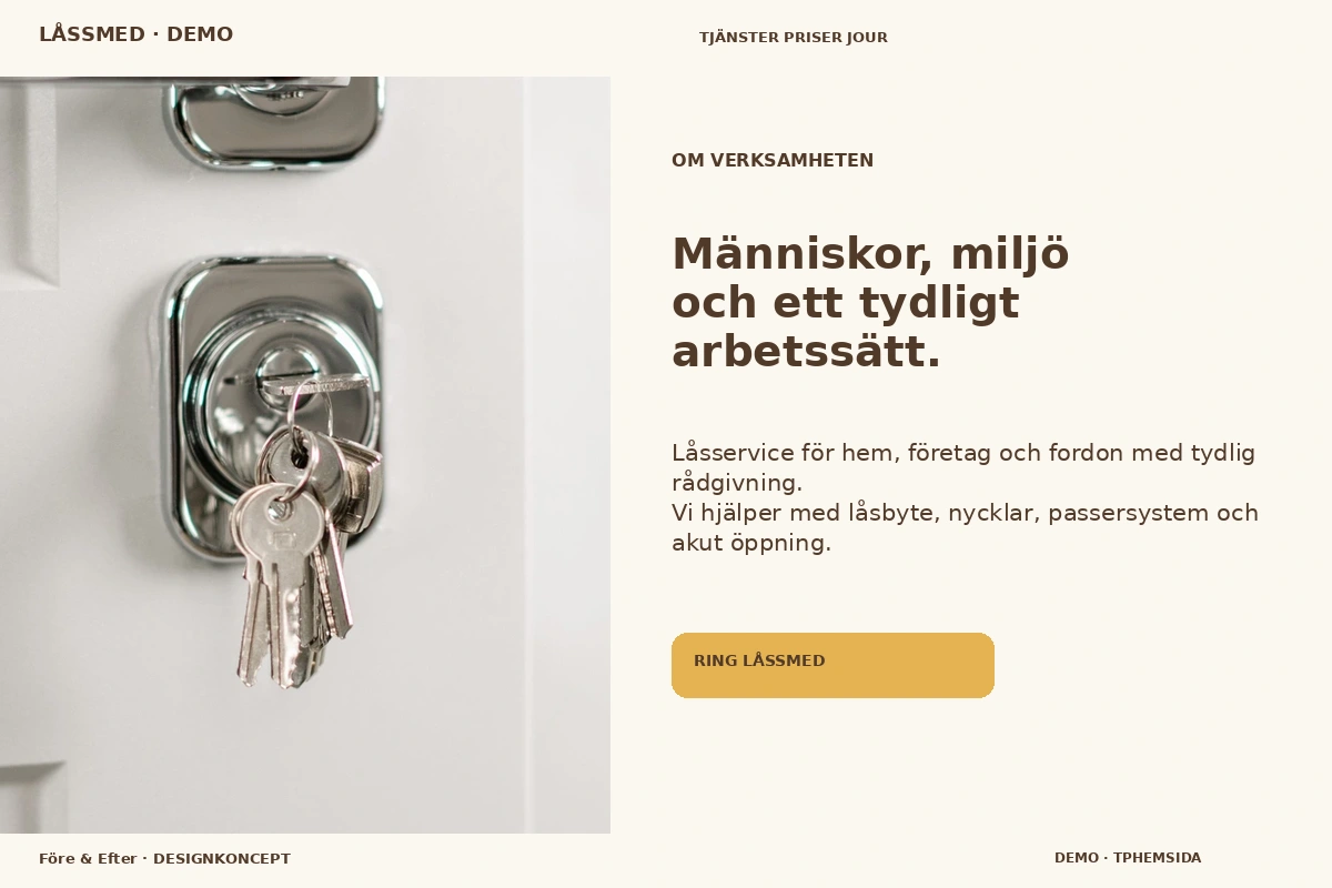 Före & Efter – Om verksamheten för låssmed