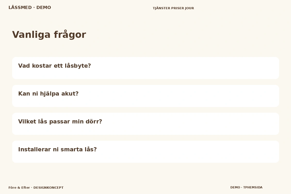 Före & Efter – Vanliga frågor för låssmed