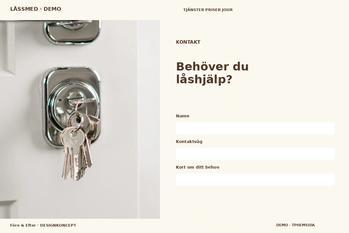 Före & Efter – Kontakt för låssmed