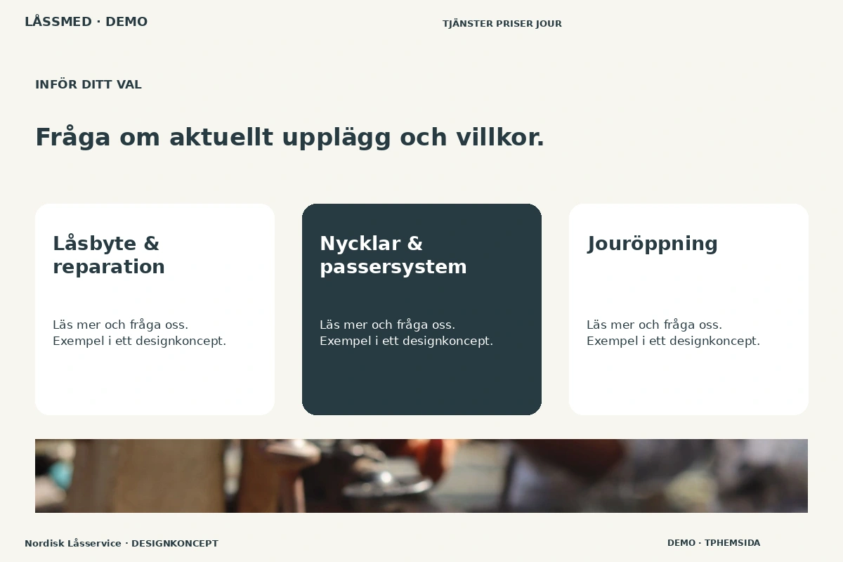 Nordisk Låsservice – Alternativ & villkor för låssmed