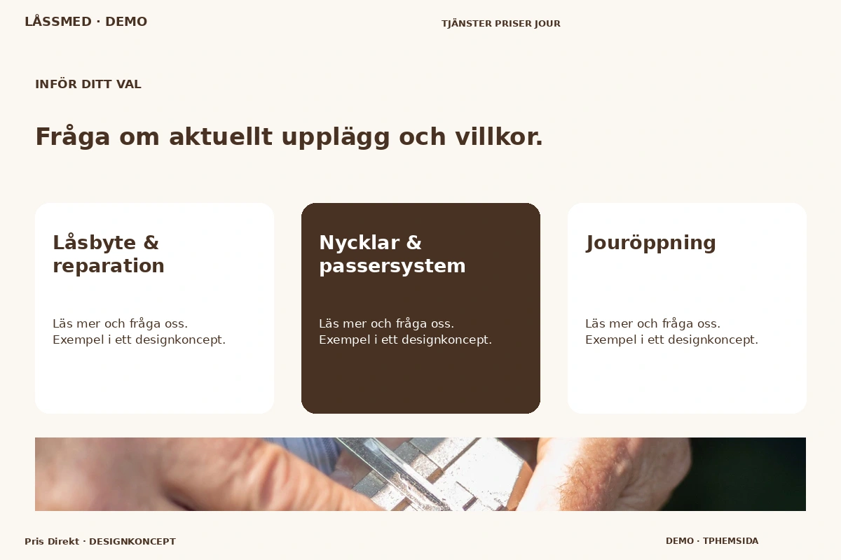 Pris Direkt – Alternativ & villkor för låssmed